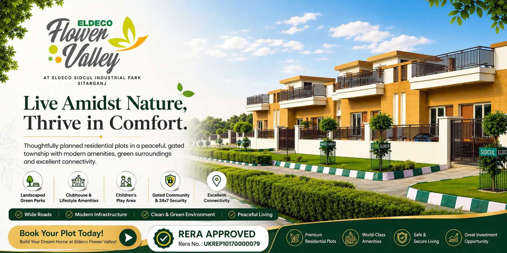 Eldeco Flower Valley Sitarganj Gated Residential Plots